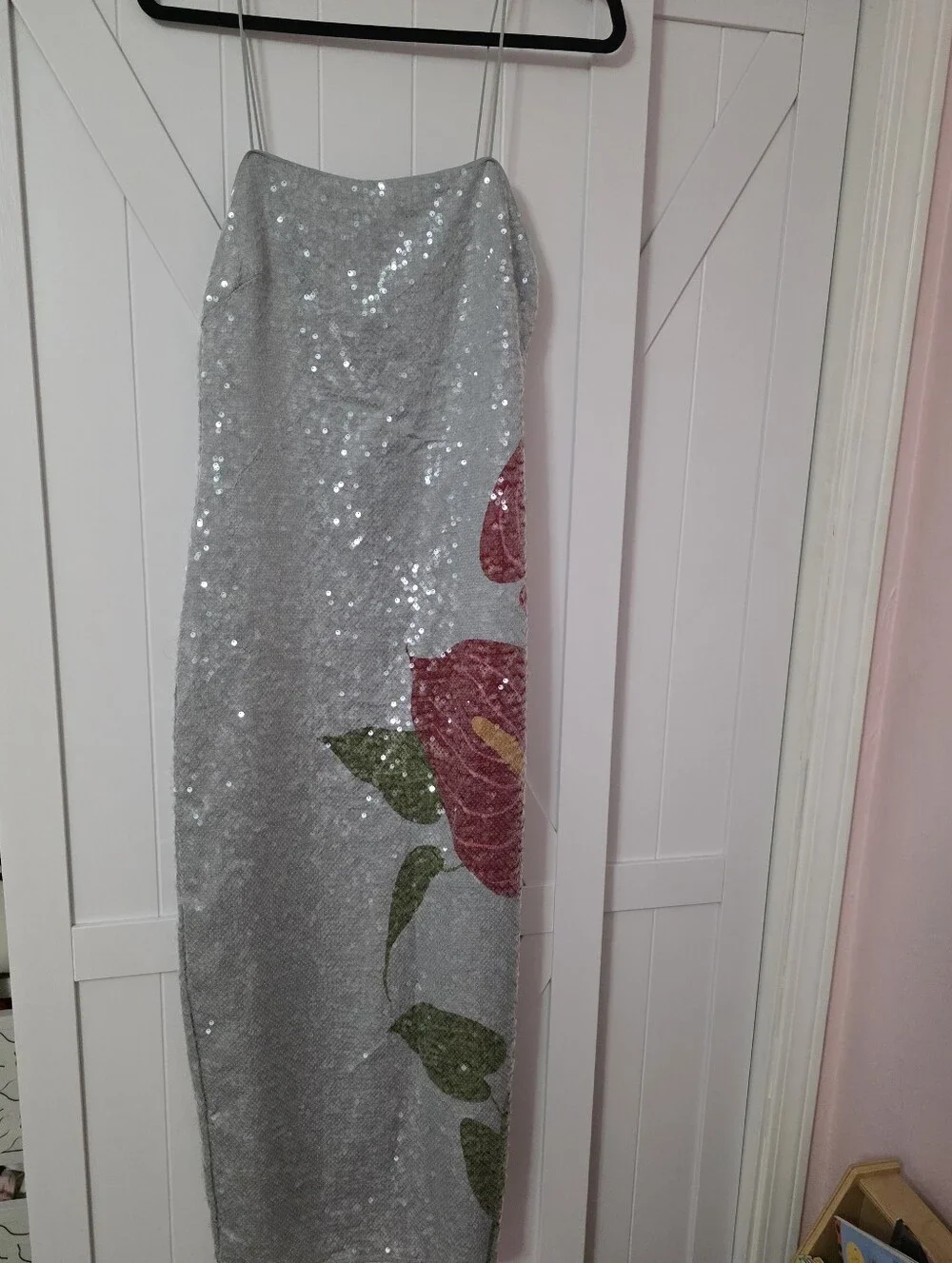 FARM Rio Blue Floral Sequin Maxidress - Picture 4 of 5